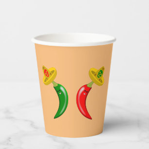 Day of the Dead Mexican Chilis Paper Cups
