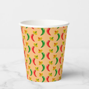 Day of the Dead Mexican Chilis Patterned Paper Cups