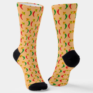 Day of the Dead Mexican Chilis Patterned Socks