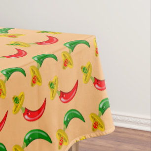 Day of the Dead Mexican Chilis Patterned Tablecloth