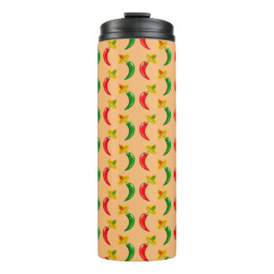 Day of the Dead Mexican Chilis Patterned Thermal Tumbler