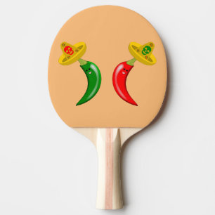Day of the Dead Mexican Chilis Ping Pong Paddle