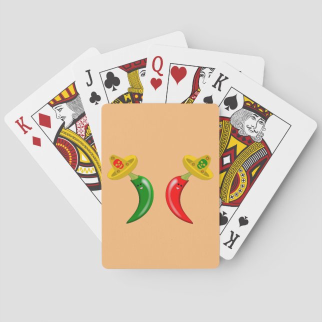 Day of the Dead Mexican Chilis Playing Cards (Back)