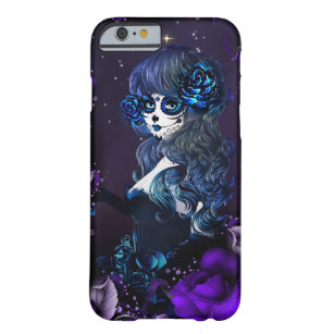 Day of the Dead Mexican Girl Blue Purple Roses Barely There iPhone 6 Case