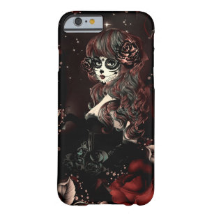 Day of the Dead Mexican Girl Red Black Roses Barely There iPhone 6 Case