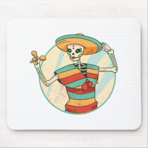 Day Of The Dead Mexican Skeleton Sugar Skull Gift Mouse Mat