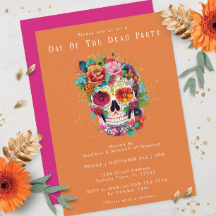 Day Of The Dead Mexican Sugar Skull All Souls Invitation