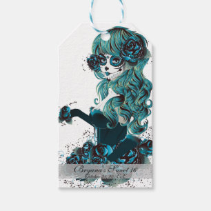 Day of the Dead Mexican Sugar Skull Birthday Party Gift Tags