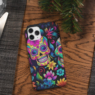 Day of the Dead Neon Sugar Skulls iPhone 13 Pro Max Case