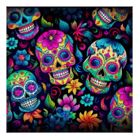 Day of the Dead Neon Sugar Skulls