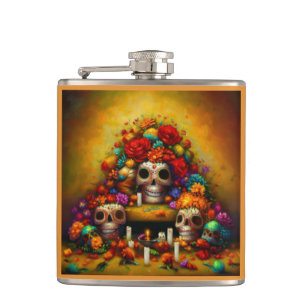 Day of the Dead Offrendas 1 Hip Flask