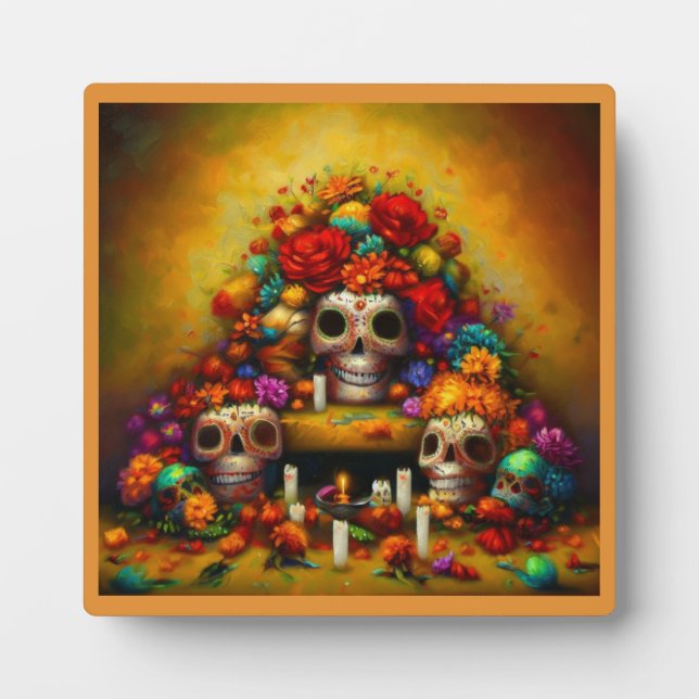 Day of the Dead Offrendas 1 Plaque (Front)