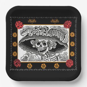 Day of the Dead Paper - José Guadalupe Posada  Pap Plate
