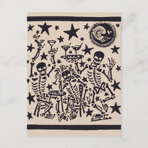Day of the Dead Party/ Dia Muertos Fiesta Invitation Postcard