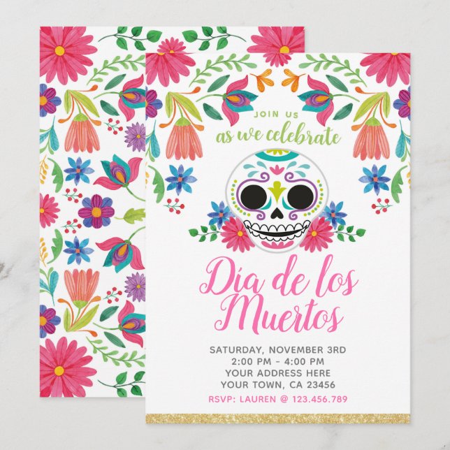 Day of the Dead Party Invitation (Front/Back)