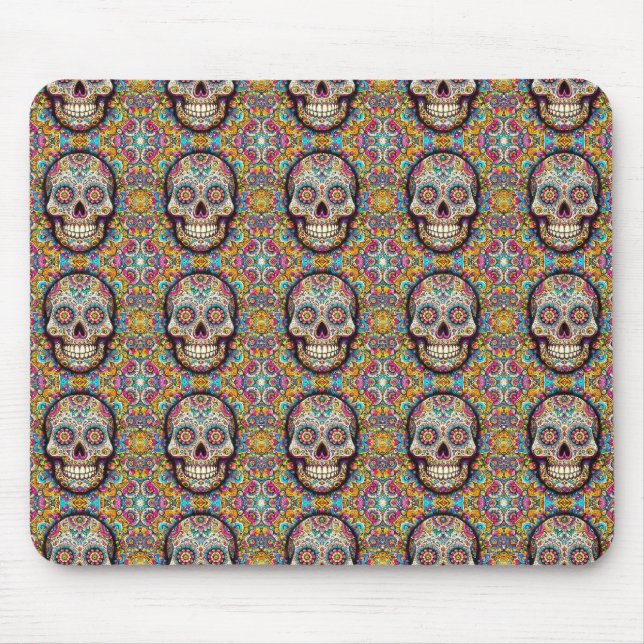 Day of the Dead Pattern Mouse Mat (Front)