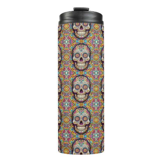 Day of the Dead Pattern Thermal Tumbler (Front)