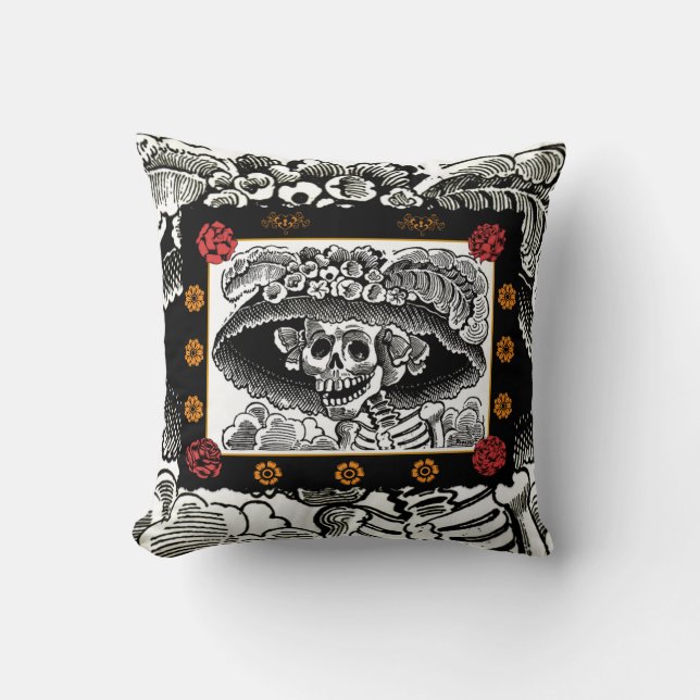 Day of the Dead Pillow - La Catrina (Front)