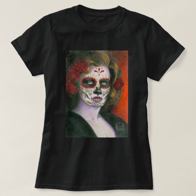 Day of the Dead- Roses T-Shirt (Design Front)
