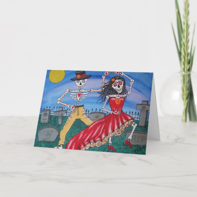 DAY OF THE DEAD  Salsa Dancers Card (Front)