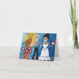 Day of the Dead Save the Date Wedding Notecard