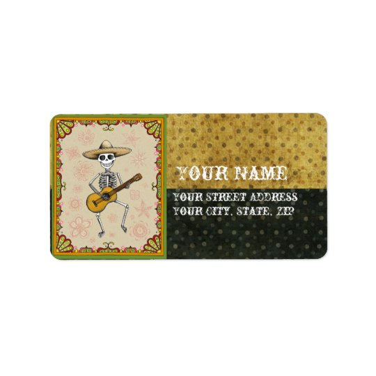 Day of the Dead Skeleton Address Labels