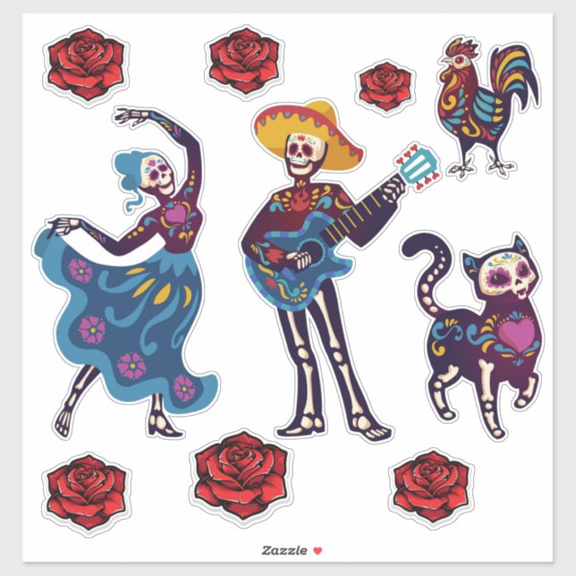 Day of the Dead Skeletons and Animals   (Sheet)