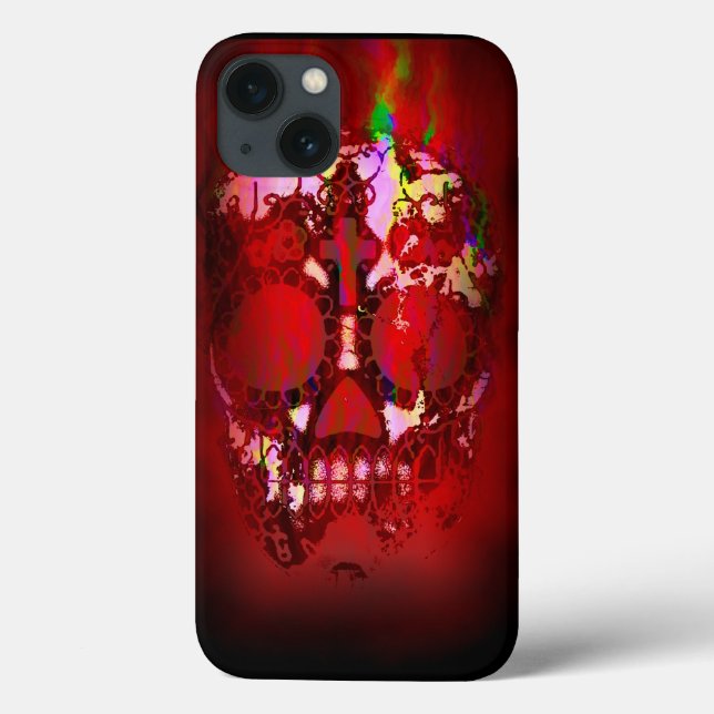 Day of the Dead Skull and Fire Case-Mate iPhone Case (Back)