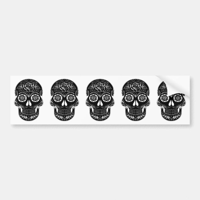 Day of the Dead Skull Bumper Sticker (Front)