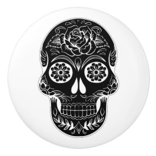 Day of the Dead Skull Ceramic Knob
