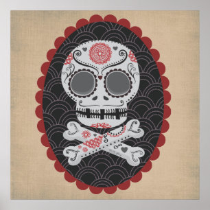 Day of the Dead Skull Día de los Muertos calaveras Poster