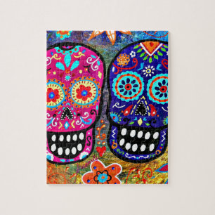 Day of the Dead Skull Heads Jigsaw Puzzle