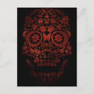 Day of the dead skull postcard