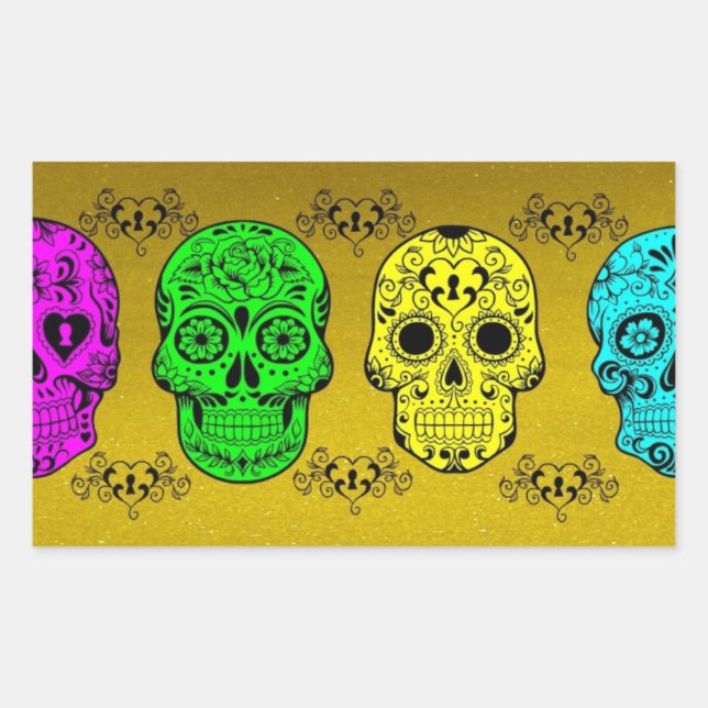 Day of the Dead Skull Stickers (Front)