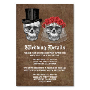 Day of the Dead Skull Wedding Enclosure Cards