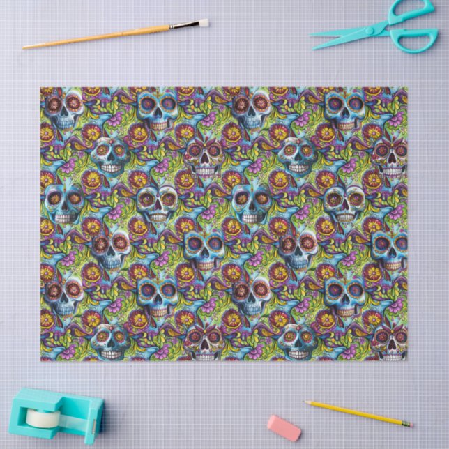 Day of the Dead Small Sugar Skull Tissue Paper (Craft)
