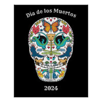 Day of the Dead Spirit Animal Sugar Skull Poster