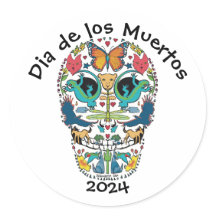 Day of the Dead Spirit Animal Sugar Skull Sticker