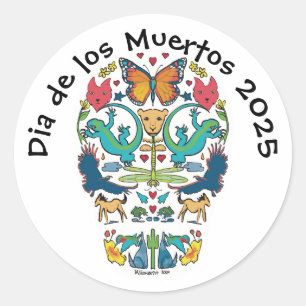 Day of the Dead Spirit Animal Sugar Skull Sticker