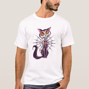 Day Of The Dead Sugar Skull 2021Funny Cat Dia De L T-Shirt