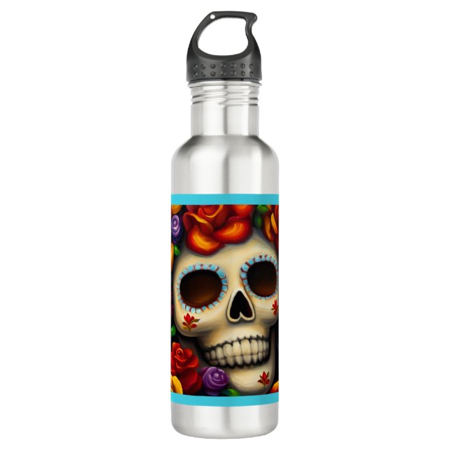 Day of the Dead Sugar Skull 2 710 Ml Water Bottle (Front)