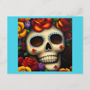 Day of the Dead Sugar Skull 2 Holiday Postcard