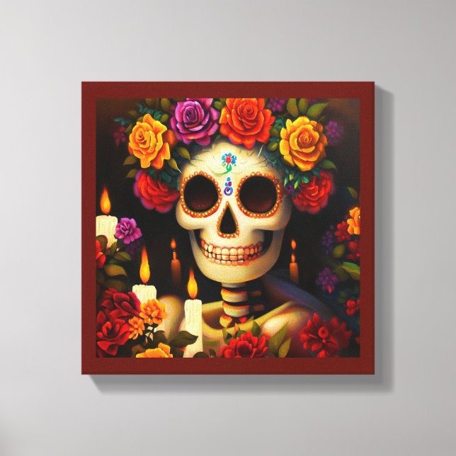 Day of the Dead Sugar Skull 3 Canvas Print (Front)