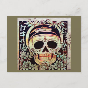 Day of the Dead Sugar Skull 3 Holiday Postcard