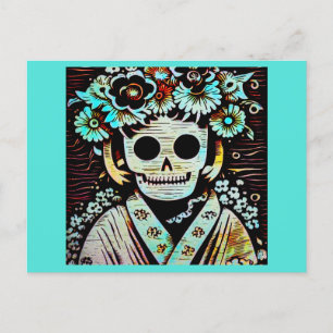 Day of the Dead Sugar Skull 4 Holiday Postcard