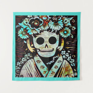 Day of the Dead Sugar Skull 4 Tapestry