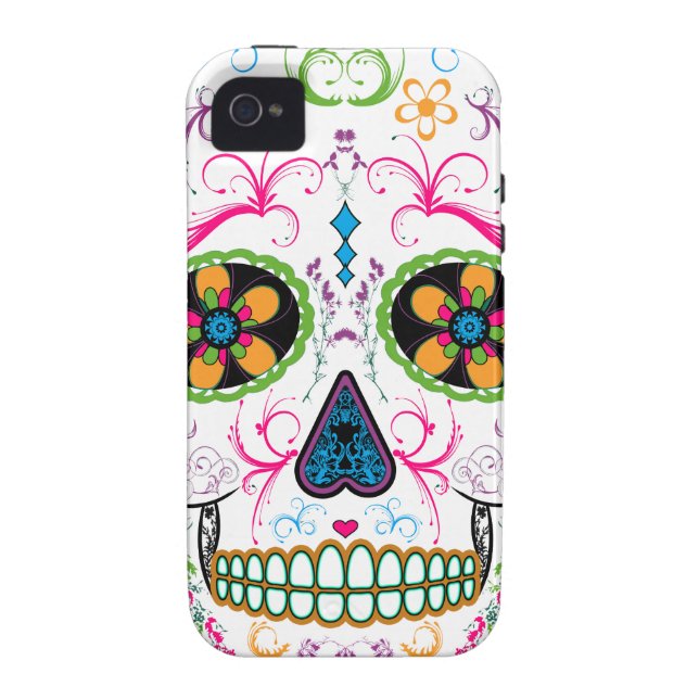 Day of the Dead Sugar Skull - Bright Multi Colour Case-Mate iPhone Case (Back)