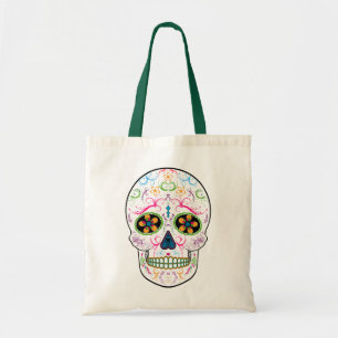 Day of the Dead Sugar Skull - Bright Multi Colour Tote Bag
