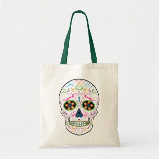 Day of the Dead Sugar Skull - Bright Multi Colour Tote Bag