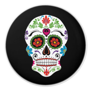 DAY OF THE DEAD SUGAR SKULL CERAMIC KNOB
